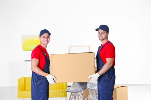 Man with a van loading household items into a vehicle