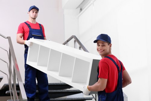Moving crew coordinating a commercial relocation in Hornsey street