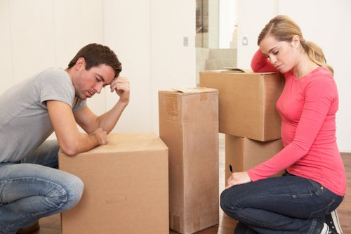 Packing boxes and furniture ready for removals in Hornsey